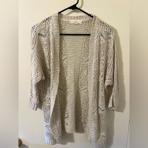 Pink Republic 3/4 Sleeve Creme Cardigan
